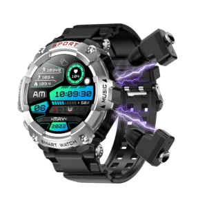 LaNikar AMOLED Smart Watch with Bluetooth Earbuds – Health & Call Tracker